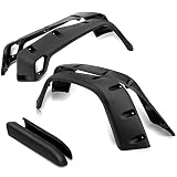 TUXZPUR 6pcs Fender Flares Left Driver Right Passenger Front Rear Black Plastic Pocket Riveted Style