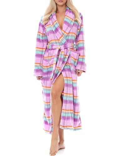 Alexander Del Rossa Plush Robe for Women, Long Fleece Winter Bath Robe, Plus Size