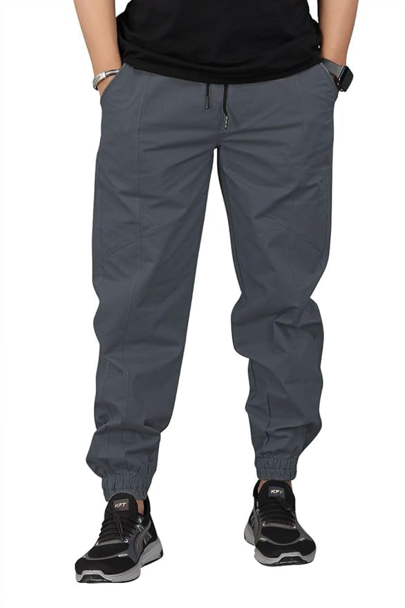 Men's Cotton Jogger Pants | Regular Fit Casual Track Pants with Elastic Waist & Cuff | Comfortable Trousers for Gym, Travel & Outdoor Use-image-32