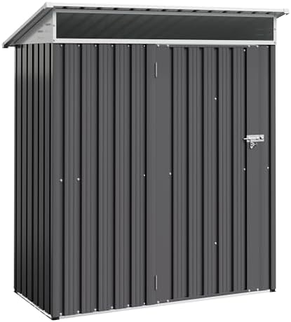 Outdoor Water Heater Shed - What You Need to Know Before Buying 8 Shintenchi 5x3 FT Outdoor Storage Shed with Window, Outdoor Waterproof Storage Shed Metal Garden Shed with Lockable Single Door, Weather Resistant Tool Storage House Shed for Garden,Backyard,Dark Gray