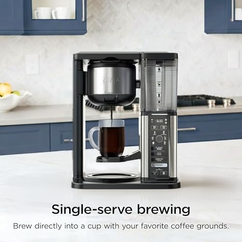 Image of Ninja Coffee Maker, 10-Cup Carafe, Fold-Away Frother, Black, CM401 | Permanent Filter & Removable, Dishwasher Safe Reservoir, 6 Brew Styles, 8 Cup to Travel Mug to Pot Sizes