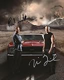 RP Paul Walker & Vin Diesel Signed Fast and the Furious Photo 8x10 Reprint COA Certificate of Authentication Autograph Movie Poster