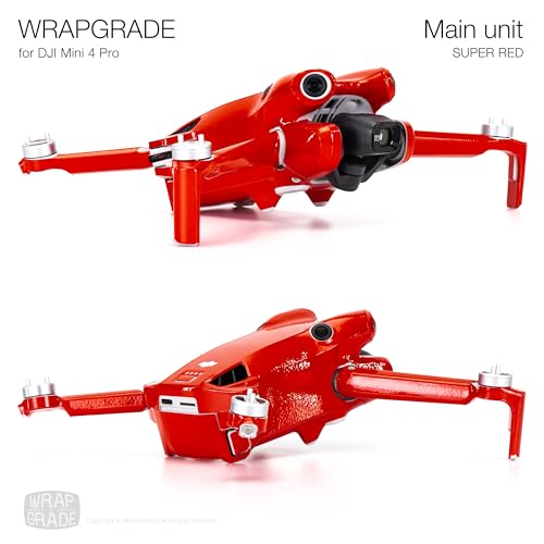 WRAPGRADE Skin Naklejki skórne dla DJI Mini 4 Pro (Super Red)