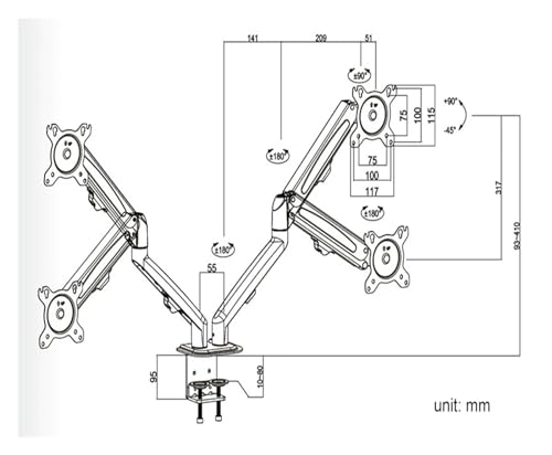 Support double moniteur G08-24 résout le manque d'espace et les reflets écran
