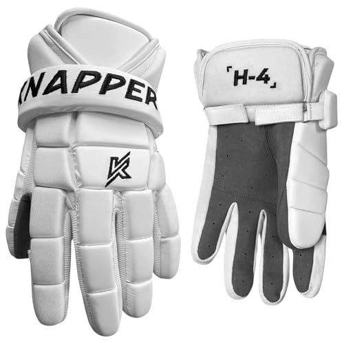 Knapper H-4 Ball Hockey Gloves – Pro-Level Fit and Protection for Fast-Paced Play, Breathable Lightweight Design with Enhanced Grip, Ideal for Training and Competitive Games - White Out