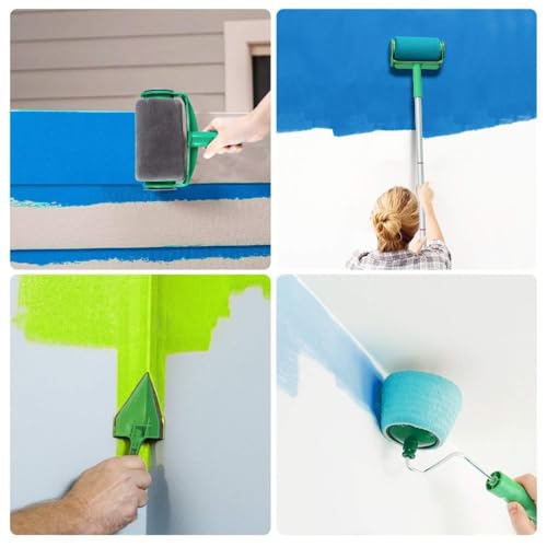 Paint Roller Brush Paint Roller Multifunctional Household Use Wall Decorative Paint Roller Brush Tool Painting Brushes Runner (6Pcs /Set) (Color : Blue) - Image 7