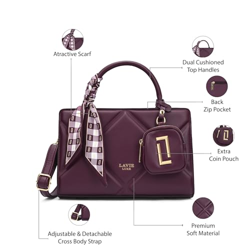 Image of Lavie Luxe Women's Quaro26 Horizontal Small Satchel Handbag | Satchel Bag for Work | Ladies Purse | Stylish Shoulder Bag | Gift For Women
