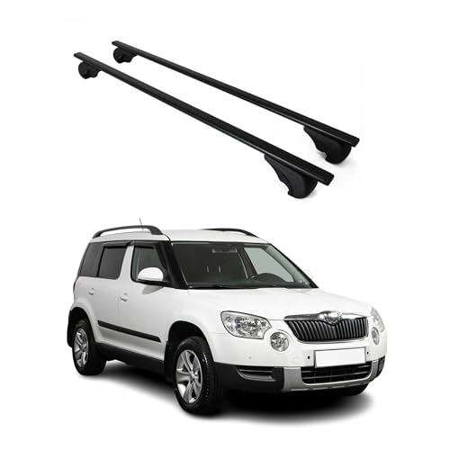 OMAC Dachträger Grundtäger kompatibel mit Skoda Yeti 2009-2017 Metall 75kg Schwarz 2tlg Offene Reling für Fahrradträger, Dachboxen, Skiträger Abschließbar OMAC Dachträger Grundtäger kompatibel mit Skoda Yeti 2009-2017 Metall 75kg Schwarz 2tlg Offene Reling für Fahrradträger, Dachboxen, Skiträger Abschließbar
