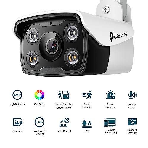 Image of TP-Link VIGI C340 VIGI 4MP HD Outdoor Full-Color Bullet Network Camera | CCTV Wired Security Camera | Smart IR | Waterproof IP66 | H.265+ | Smart Detection | 4mm Lens