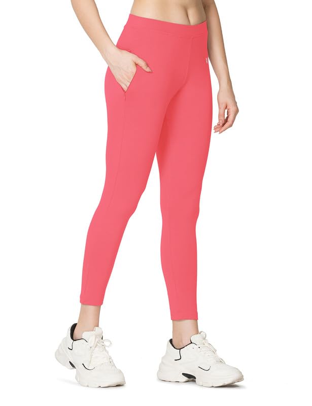 Image of VSTAR PL02 Women Ankle Length Stretchable Slim Fit Leggings with Secured Side Pocket | Moisture-Wicking | Soft Waistband & Cotton-Elastane Fabric