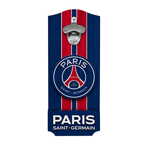 FOCO Ligue 1 Football Paris Saint Germain Fan Wooden Wall Mounted Bottler Opener with Catcher - Image 3