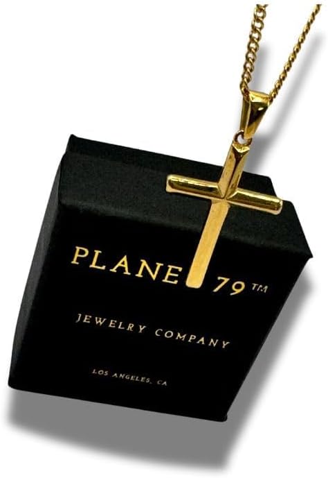 Planet '79 18K Gold Cross Necklace for Men | Men's Gold Plated Cross Necklace with 20" Chain and Pendant | Gold Jewelry Gift For HIm - Image 5