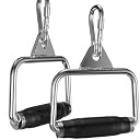 ABSSports 2 pair of D-Handle Hand Grip Attachment multi training bar. Multi-training Bar (Silver, Black) gallery image