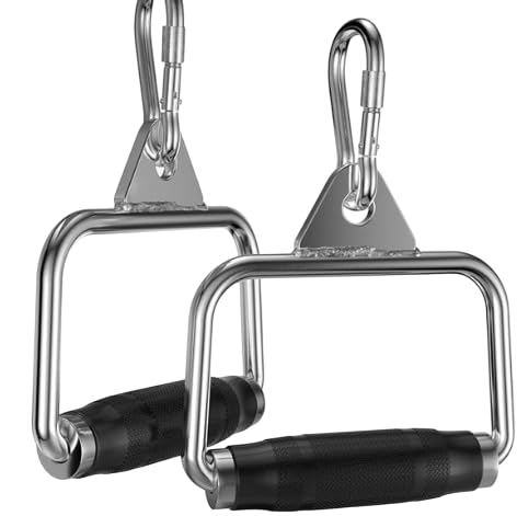 ABSSports 2 pair of D-Handle Hand Grip Attachment multi training bar. Multi-training Bar (Silver, Black)-image-29