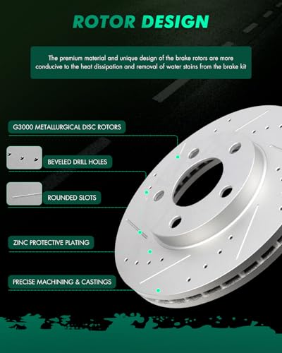 Image of SCITOO Front Disc Brake Rotors Kits Brakes Kit:54011