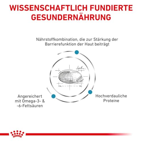 Royal Canin Veterinary SKIN CARE | 2 kg | Diät-Alleinfuttermittel für ausgewachsene Hunde aller Rassen | Unterstützung der Hautfunktion bei Dermatose und übermäßigem Haarausfall