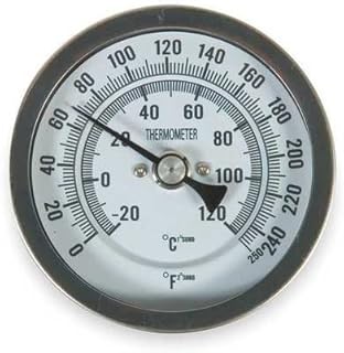 Bimetal Thermom, 3 in Dial, 0 to 250F