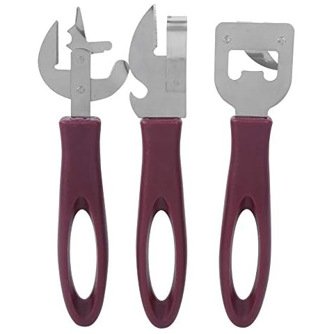 3Pcs Manual Can Opener Set Stainless Steel Can Bottle Tin Opener Old Fashioned Can Opener Side Can Opener for Home Camping Restaurant Cover
