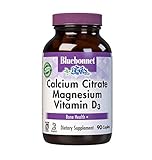 Bluebonnet Nutrition Calcium Citrate Magnesium Plus Vitamin D3 Caplets, Bone Health & Muscle Relaxation, Non GMO, Gluten, Soy & Milk Free, Kosher, White, 90 Count