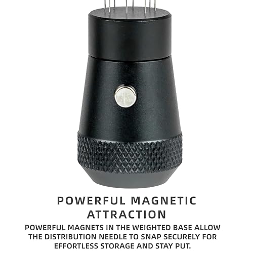 NEOUZA Narzędzie WDT z podstawą magnetyczną, 8+4 wymienne igły 0,4 mm, mieszadło do kawy espresso bez grudek, stal 304 i stop aluminium