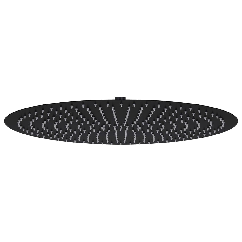 Cabezal de ducha lluvia rociador cabezal de ducha accesorio de baño acero inoxidable 50 cm redondo negro 02_0002076