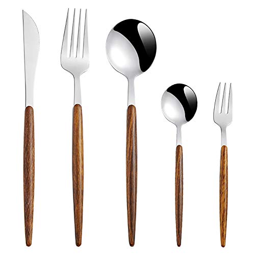 Cuberteria Moderna Set Cubiertos De 30 Piezas De Acero Inoxidable Chapado En Titanio Dorado Y Pulido Brillante , Espesor 6 Mm Y Cuchillo...
