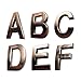 6 Pack Self-Stick Solid Letters Sign Sticker A B C D E F for House Door Address Apartment Craft Bronze 2 inch High