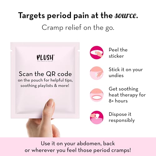 Image of Plush 8+ Hour Instant Cramp Relief Heating Patch (Pack of 2) | 100% Herbal & Safe | Air Activated | No Side Effects