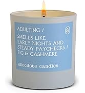 Anecdote 'Adulting' Coconut Soy Wax Candle Jar | Premium Hand Poured & Long Burning | Fig & Cashm...