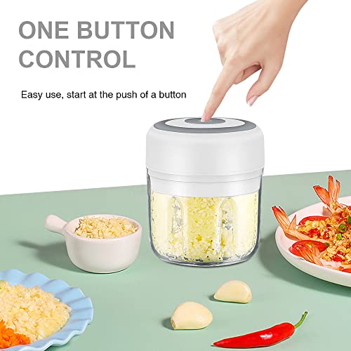 Electric Mini Garlic Chopper, Portable Food Processor, Vegetable Chopper Onion Mincer, Cordless Meat Grinder With Usb Charging For Vegetable, Pepper, Onion, Baby Food, Seasoning, Nuts (Bpa-Free) #TOP1