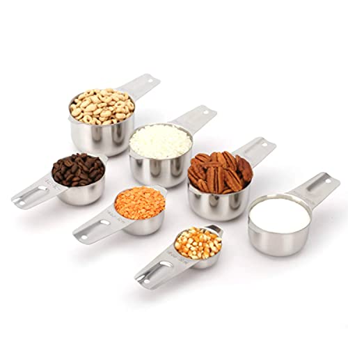 2LB Depot | 3/4 Metal Measuring Cups - Stainless Steel Cup Measuring Scoop - Accurate and Durable Measure - For Professional Chefs And Bakers - Engraved Measurements - Ideal Wet and Dry Ingredients - Thumbnail 4