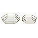 Kate and Laurel Felicia Metal Mirrored Ornate Set of 2 Decorative Trays, Gold Leaf Finish