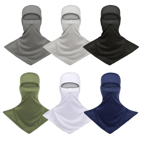 Image of 6 Packs Ski Mask Sun UV Protection Hood Breathable, Balaclava Face Mask for Men Women - Motorcycle Fish