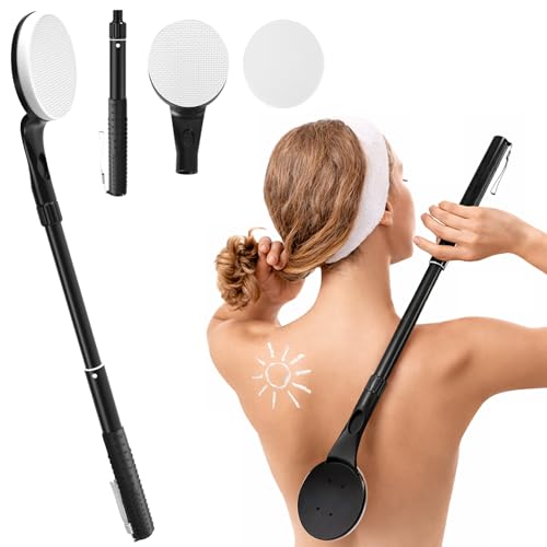 Lotion Applicator for Back, 25.7” Telescopic Back Lotion Applicator, Easy Reach and Washable, Back Self Tanner Applicator