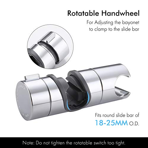 Kes Replacement Hand Shower Bracket For Slide Bar Adjustable 19-25Mm O.d Chrome Plated, Pb4 #TOP3