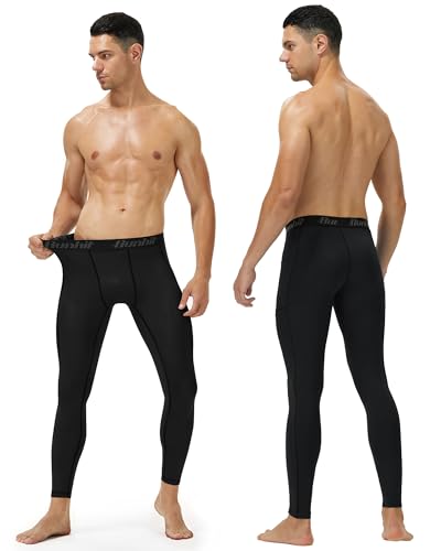 Runhit Mens Compression Pants Running Tights Pockets Sports Leggings Spandex Workout Cycling Athletic Thermal3