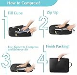 BANSHANCompression Packing Cubes,3 PCS Black Packing Cubes for Luggage and Backpack, Travel Cubes Organiser Bags, Suitcase Organiser Bags Set Packing Cubes for Suitcases Backpack Luggage (Black) - Image 5