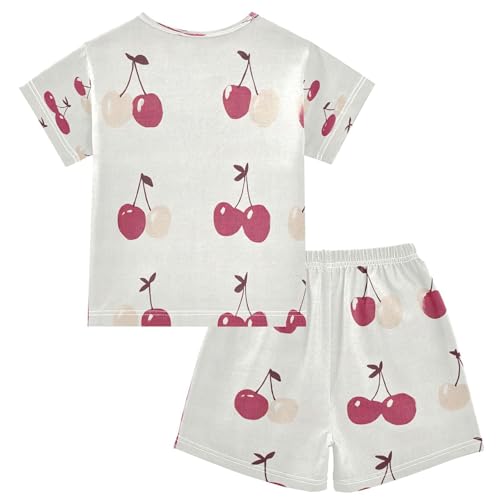 senya Short Sleeve Pajamas Sets Summer Cotton Sleepwear Grey Red Cherry Checked2