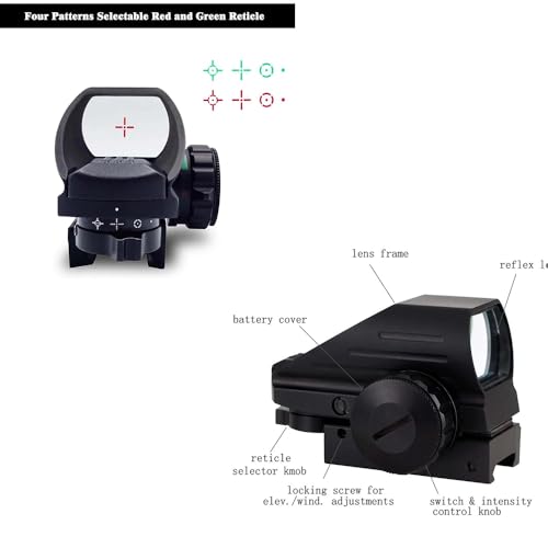 Combo of 2 | 12 Gauge Picatinny Side Saddle Ammo Holder & Red Dot Reflex Sight Scope 1x22x33mm Rifle Scope Optic Accessories, Installs on to Your Picatinny mounting Platform with no Additional