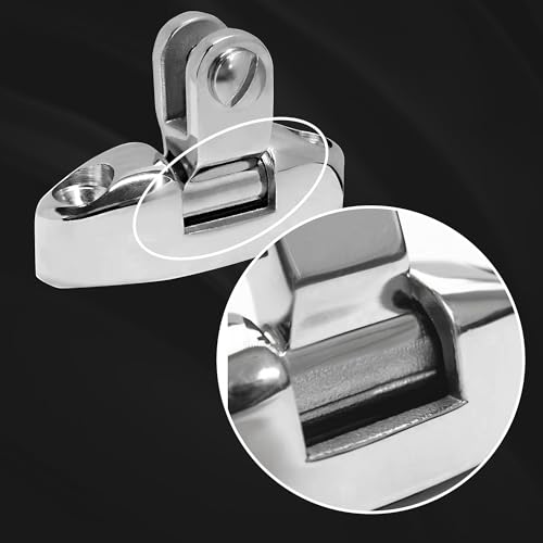 Laorde Bimini Top Swivel Deck Hinge Stainless Steel 316 Marine Grade 180 Degree Adjustable Bimini Top Hardware Swivel Side Mount Quick Release Hinge with Screws (A-2 PCS) by Laorde - Image 4