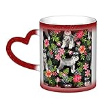 Schnauzer Keramik-Kaffeetasse mit Farbwechsel, mit Herzgriff, perfekt für Zuhause, Büro, Männer...