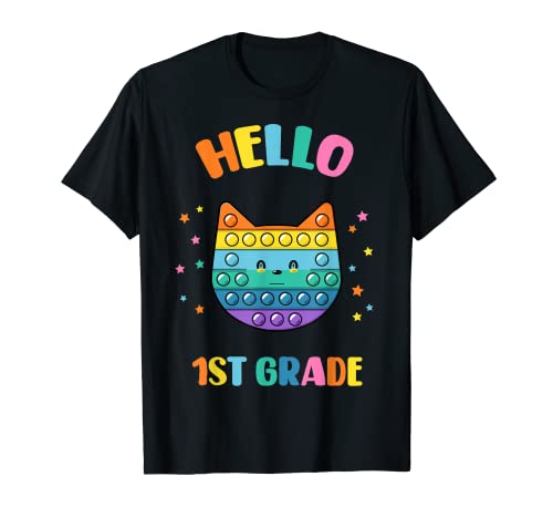 Hello 1st Grade Pop It - 1er grado primer día de escuela niños Camiseta
