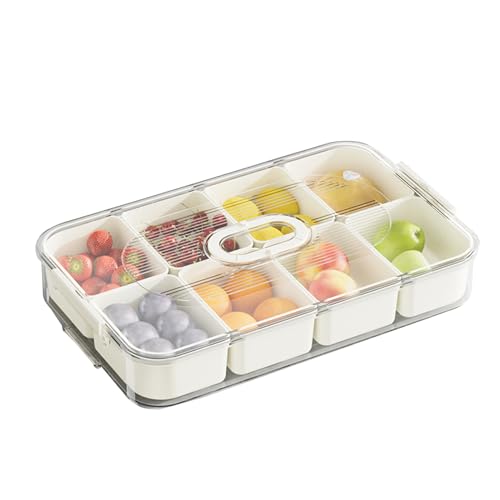 Transparency - Bandeja dividida para servir, caja de aperitivos portátil para fiestas, verduras, aperitivos, frutas, frutos secos, dulces, galletas, patatas fritas, entretenimiento, picnic (8