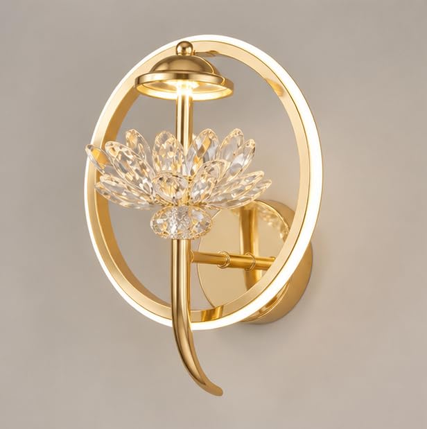 Image of blissbells Crystal Wall Light, LED Decorative Sconce (Lotus wall Sconce)