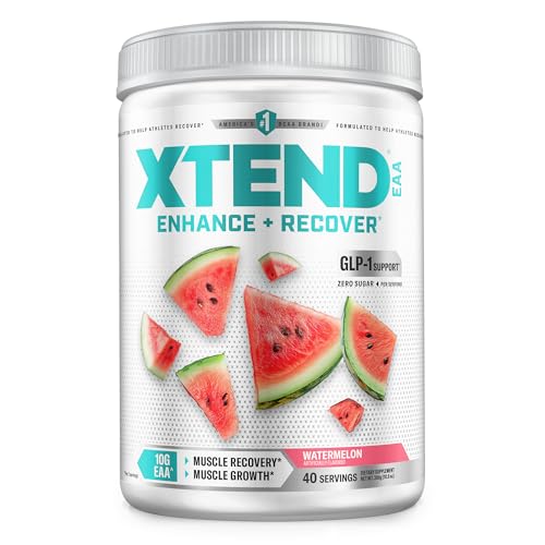 Image of Xtend EAA + BCAA Powder | Muscle Recovery & Lean Muscle Growth | 9 Essential Amino Acids for Intra Workout or Post Workout Recovery | 10g EAAs Per 2 Servings | Watermelon 40 Servings