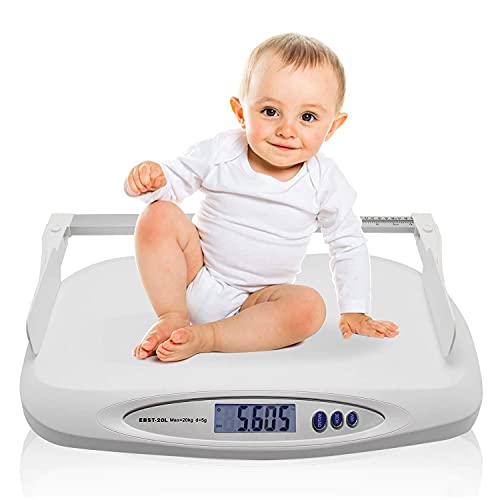 Digital Scales Food,Kitchen Food Scales Digital Baby Scale Electronic Baby Weighing Scale Pet Scale Infant Weight Scale with 35-70CM Foldable Height Ruler Max Weighi