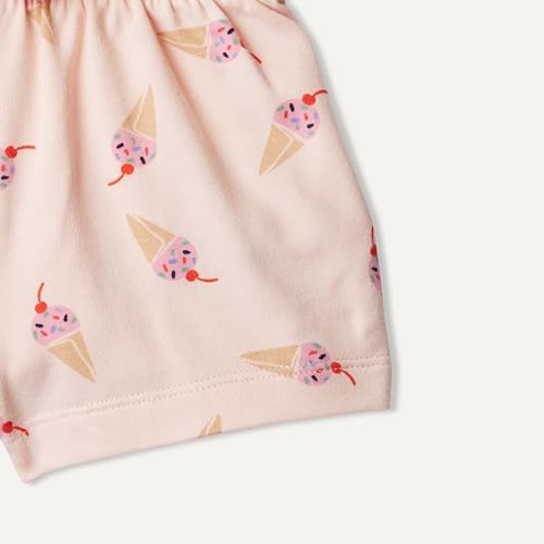 Amazon Essentials x Sofia Grainge Unisex Toddlers' Sweatshirt and Shorts French Terry Play Set, Light Pink Ice Cream, 3T - 3