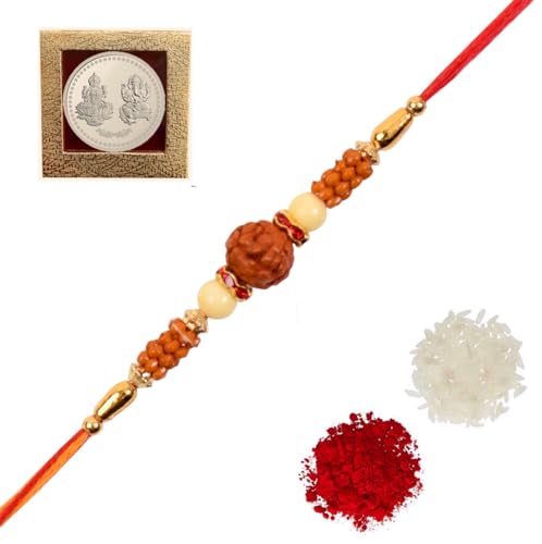 Image of Rakhi /Rakhi for Brother /Rudraksha Rakhi /Send rakhi to USA /Rakhi for Brother with Gift Set /Rakhi Bracelet /rakhi for brother and bhabhi /Rakhi Set