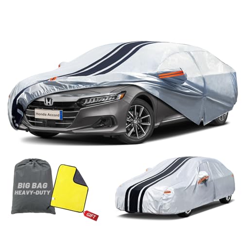 Image of Car Cover Custom Fit for Toyota Camry Sedan (1996-2025), Honda Accord Sedan (2001-2025), Waterproof All Weather for Automobiles Full Exterior Cover Rain Sun Snow UV Protector.