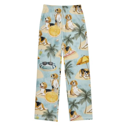 ZZXXB Beagle Lemon Boys Long Pants Soft Trousers Elastic Waist Kids Lounge Bottoms with Pockets S-XL